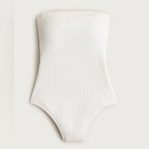 J.Crew Gemma bandeau scrunchie one-piece in white